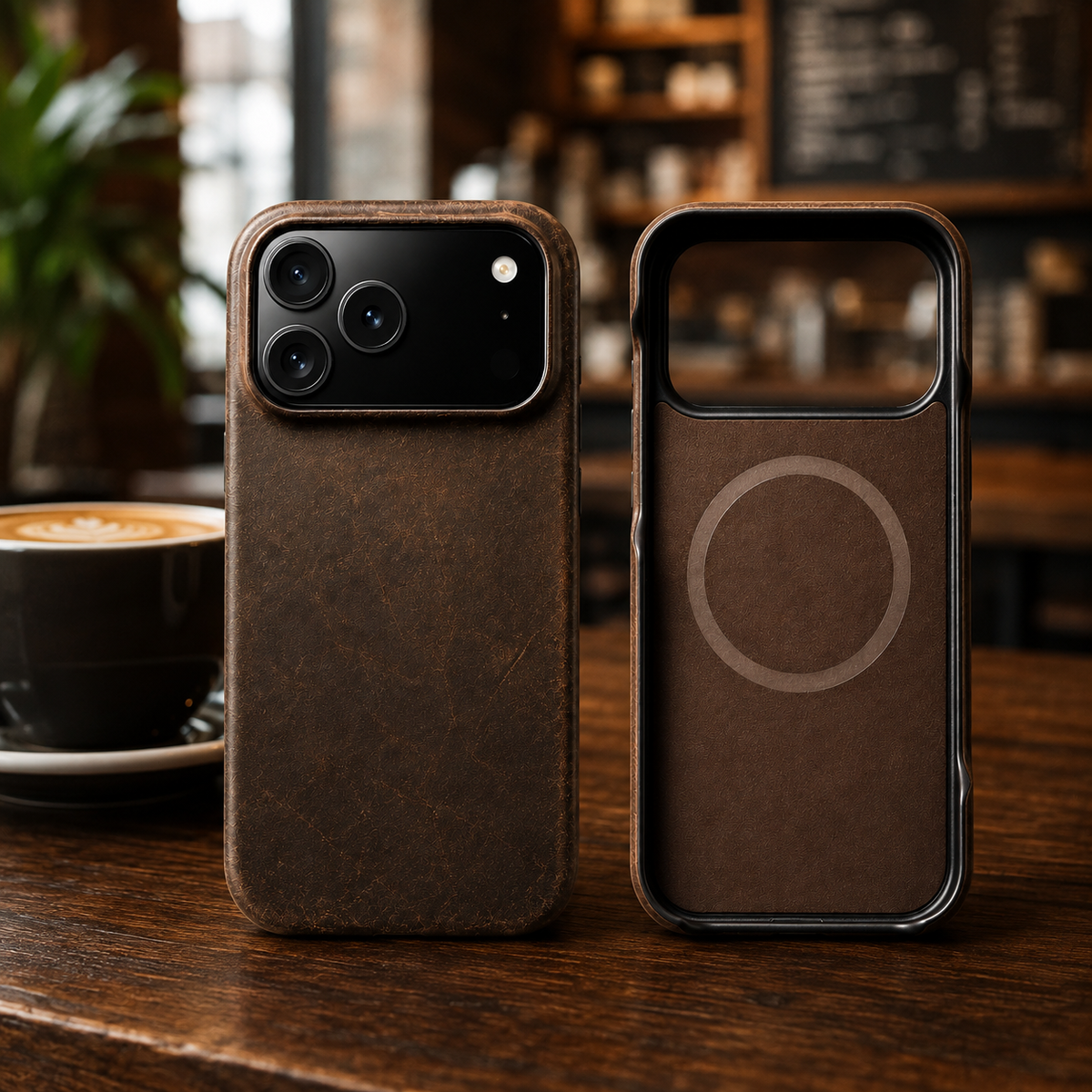 Premium Luxury iPhone Case MagSafe Compatible Genuine Cowhide Leather Pull Up Cover Retro Magnetic Shockproof Full Back Protective Durable Design
