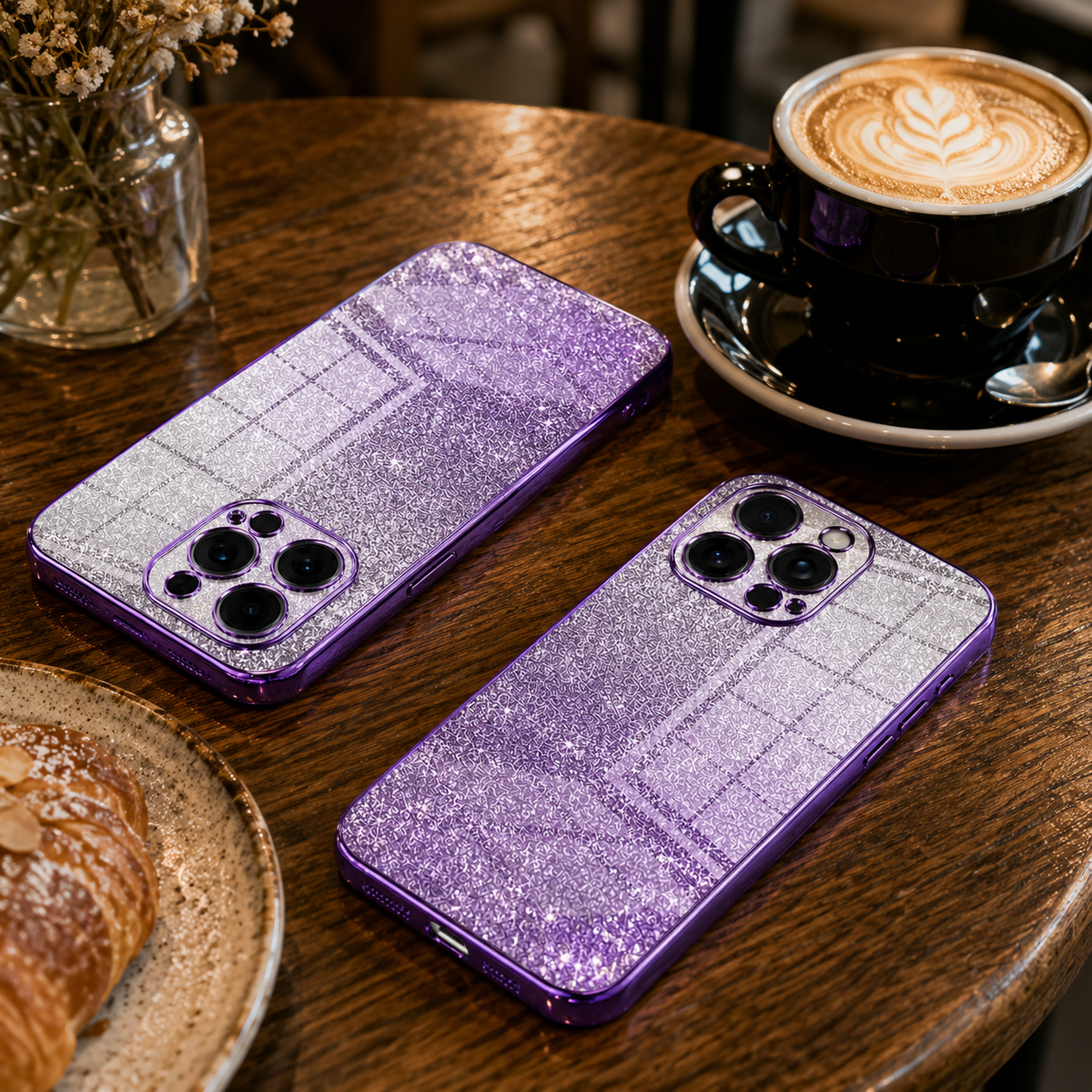 Premium Luxury iPhone Case MagSafe Compatible Glitter TPU Cover Shockproof Camera Lens Protection Slim Protective Durable Design Finish Style Matte