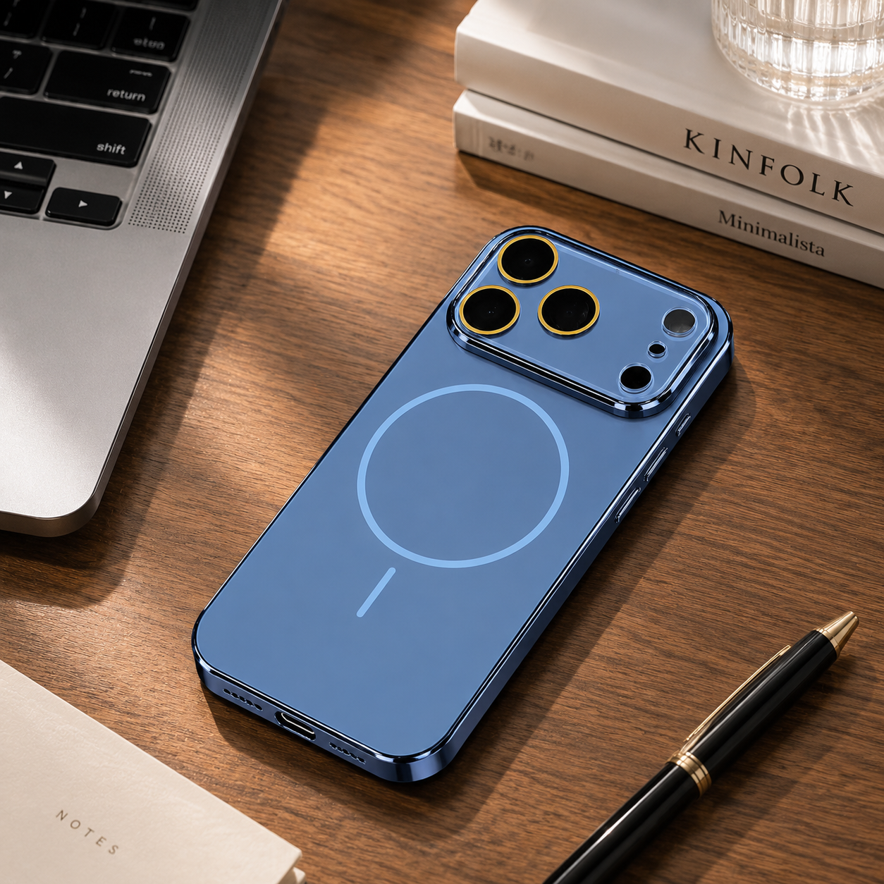 Premium Luxury iPhone Case MagSafe Compatible Hard PC Cover Tempered Glass Camera Protection Shockproof Anti Fingerprint Color Collision Durable Design