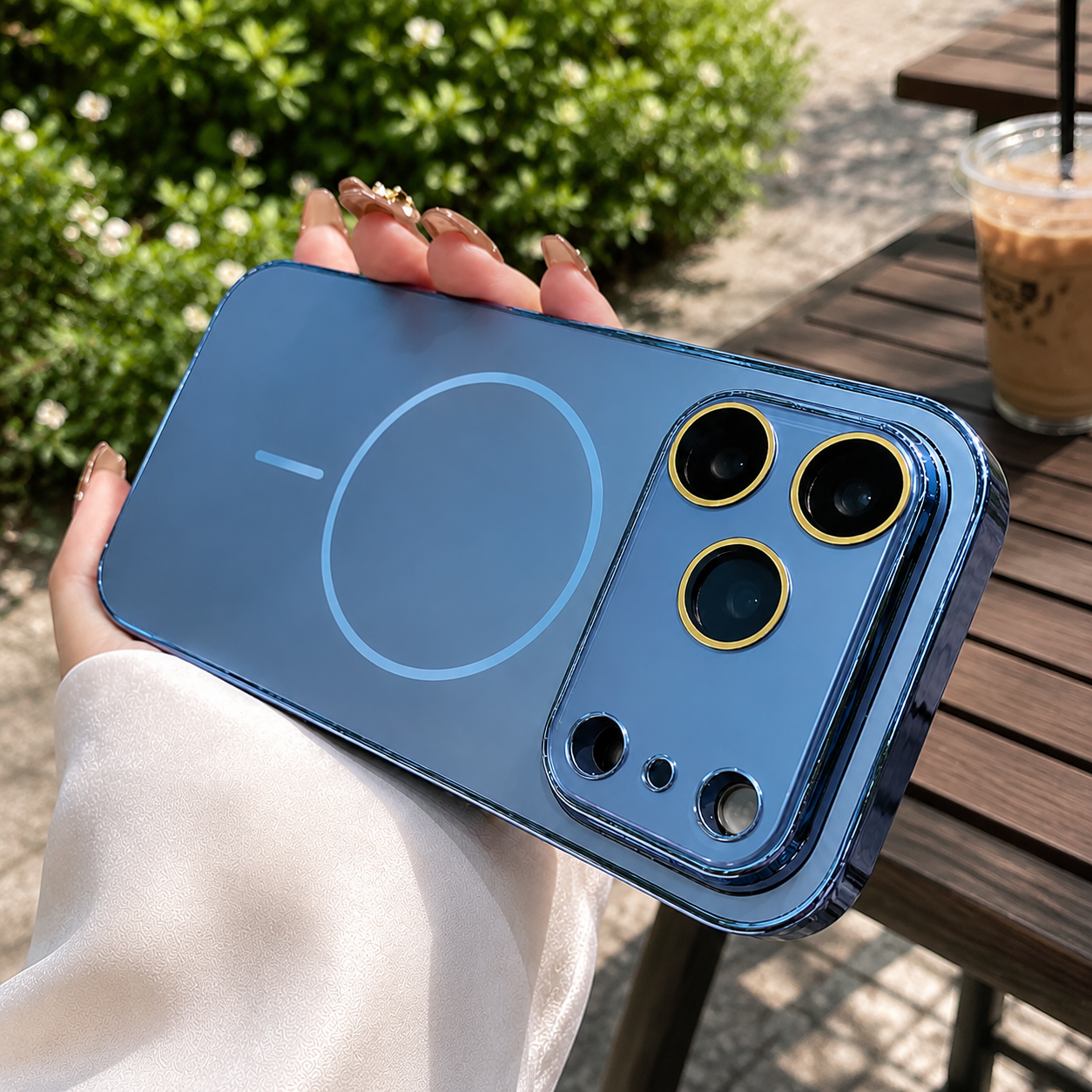 Premium Luxury iPhone Case MagSafe Compatible Hard PC Cover Tempered Glass Camera Protection Shockproof Anti Fingerprint Color Collision Durable Design