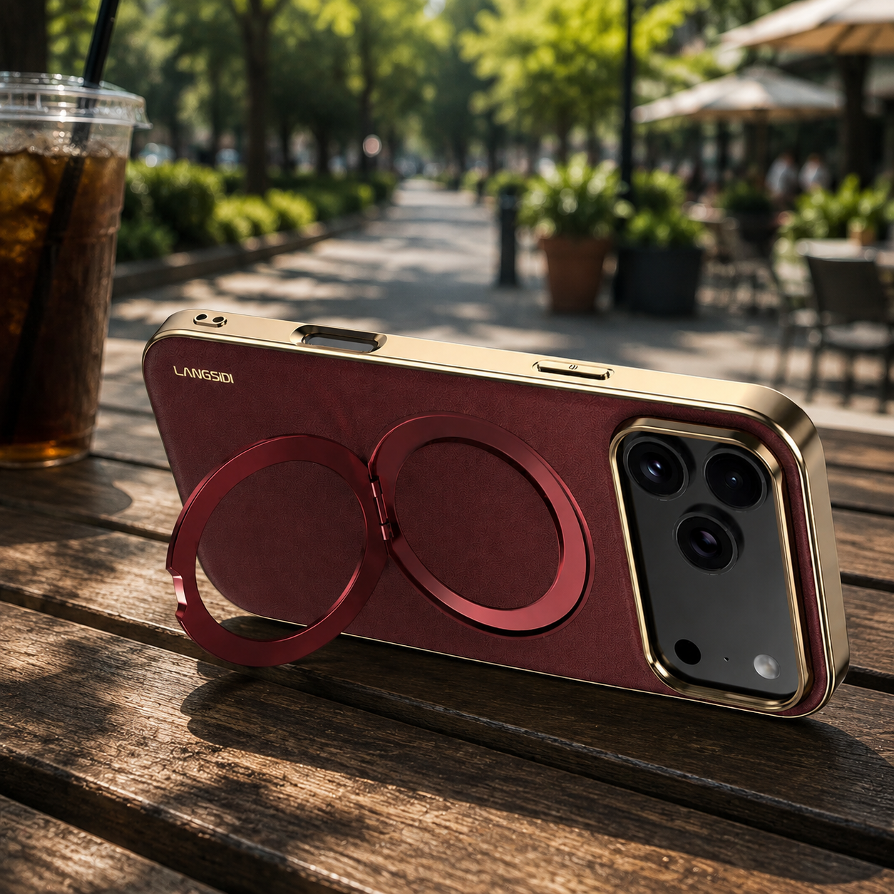 Premium Luxury iPhone Case MagSafe Compatible Leather Ring Holder Cover Lens Protection Shockproof Slim Back Protective Durable Design Finish