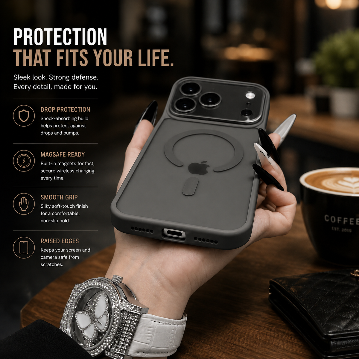 Premium Luxury iPhone Case MagSafe Compatible Matte Magnetic Translucent Cover PC TPU Hybrid Shockproof Anti Fingerprint Protective Durable Design Finish