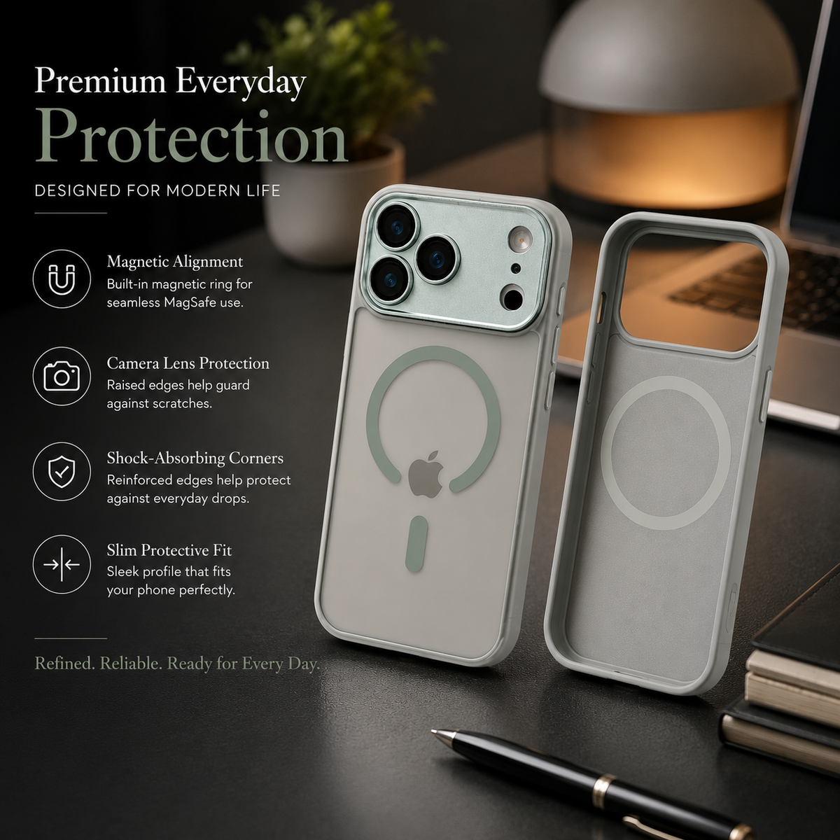 Premium Luxury iPhone Case MagSafe Compatible Matte Magnetic Translucent Cover PC TPU Hybrid Shockproof Anti Fingerprint Protective Durable Design Finish