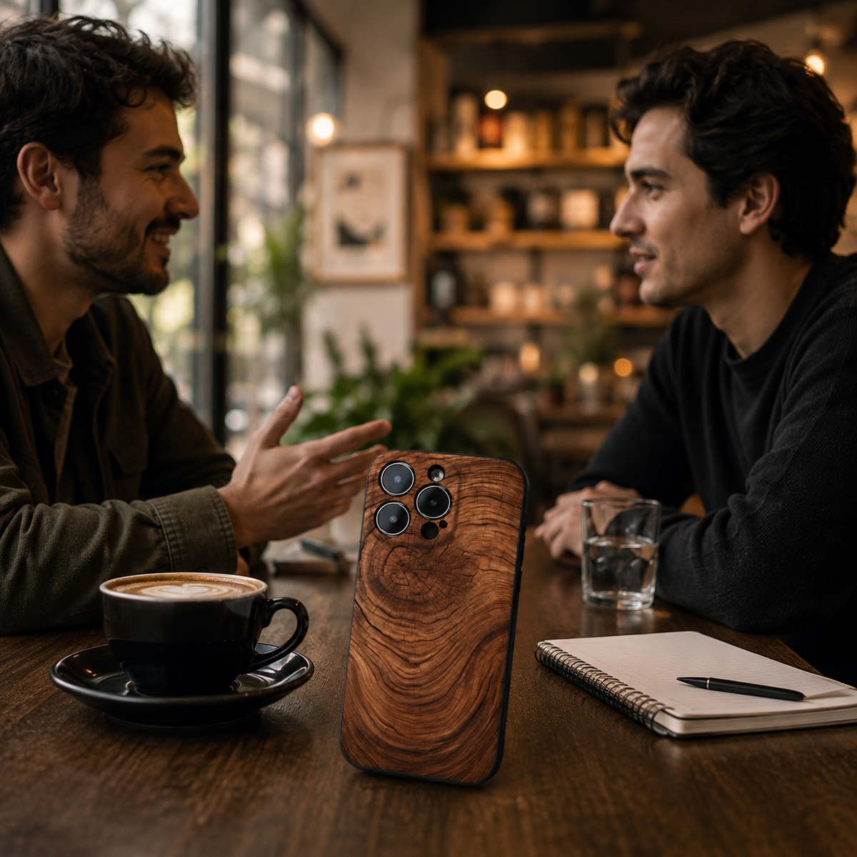 Premium Luxury iPhone Case MagSafe Compatible Natural Wood Back Cover TPU Bumper Shockproof Camera Protection Ultra Thin Slim Design Finish