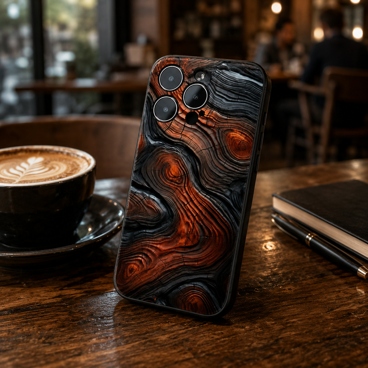Premium Luxury iPhone Case MagSafe Compatible Natural Wood Back Cover TPU Bumper Shockproof Camera Protection Ultra Thin Slim Design Finish