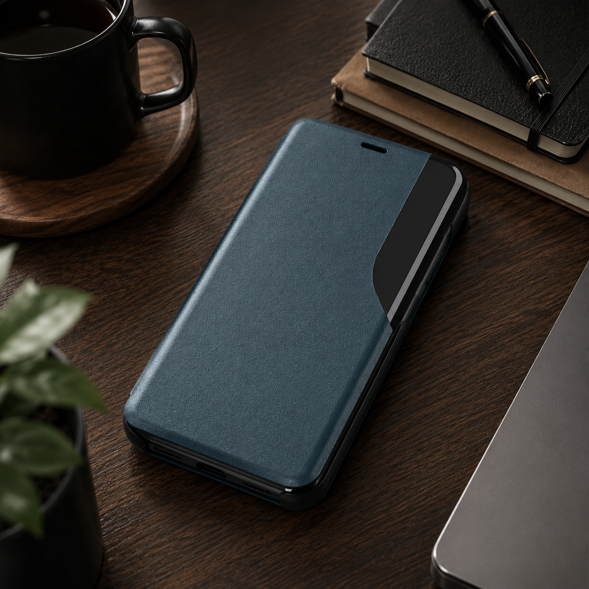 Premium Luxury iPhone Case MagSafe Compatible PU Leather Flip Wallet Cover Card Holder Kickstand Shockproof Full Body Camera Protection Slim Design Finish