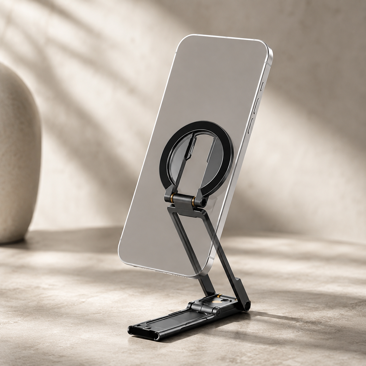 Premium MagSafe Magnetic Phone Tripod Stand Ultra Slim Pocket Phone Holder N52 Magnetic Grip 360 Adjustable Stand Compatible with iPhone