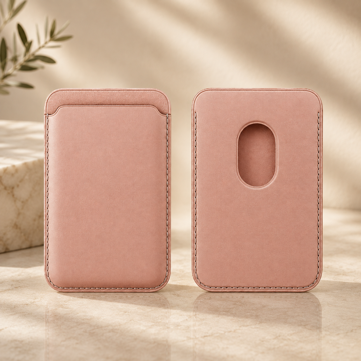 Premium Magnetic Leather Wallet for MagSafe Slim RFID Blocking Card Holder Strong Magnetic Wallet Anti-Scratch Leather Card Case Compatible with iPhone