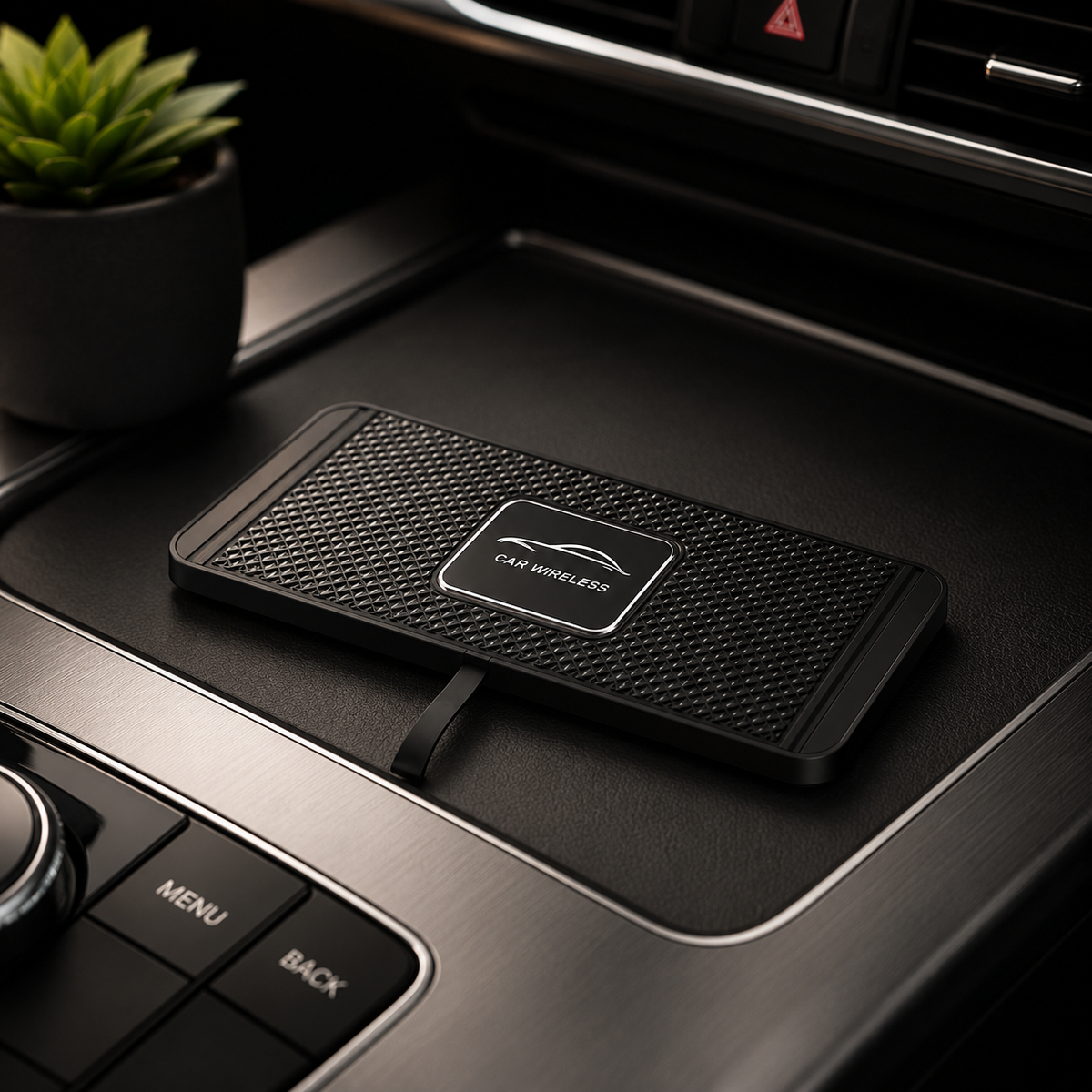 Premium Wireless Car Charger 15W Fast Wireless Charging Dashboard Phone Charging Pad Anti-Slip Silicone Cradle Dock Compatible with iPhone