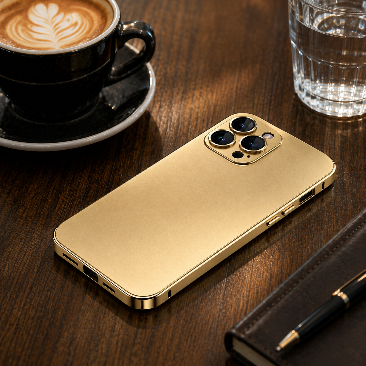 Premium iPhone Case Aluminum Metal Frame Shockproof Protective Cover PC Back Camera Lens Protection Wireless Charging Compatible Slim Luxury Design