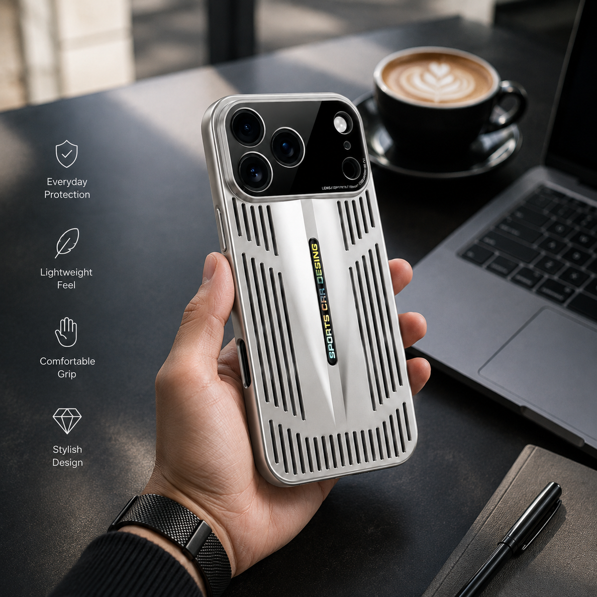 Premium iPhone Case Cooling Protective Cover Shockproof PC TPU Anti Scratch Anti Fingerprint Heat Dissipation Non Slip Slim Full Coverage