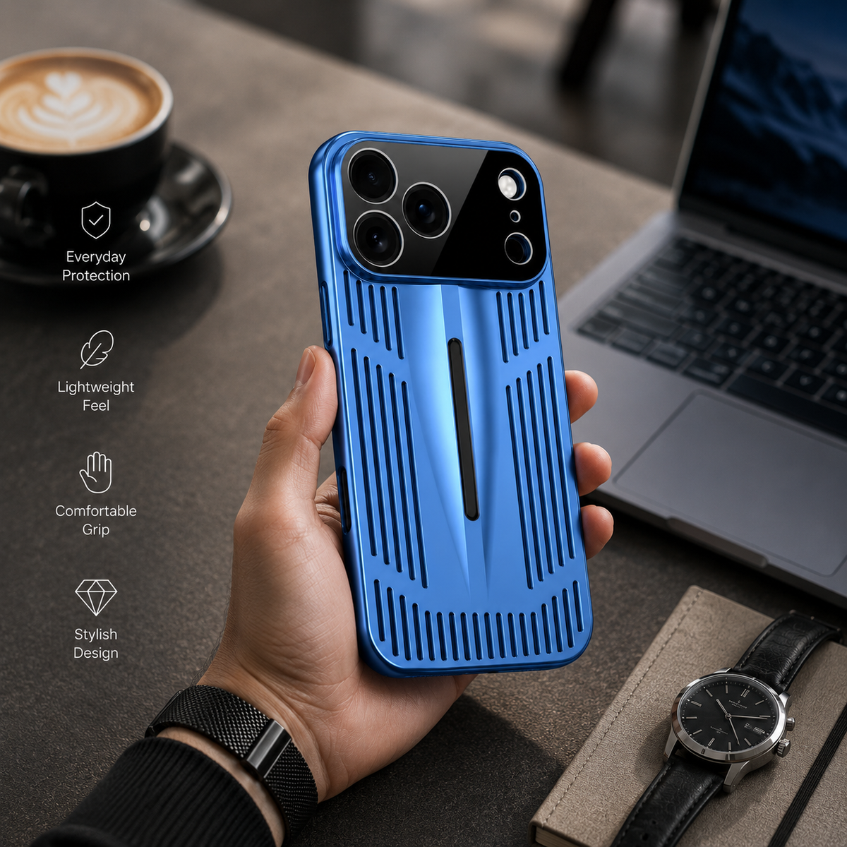 Premium iPhone Case Cooling Protective Cover Shockproof PC TPU Anti Scratch Anti Fingerprint Heat Dissipation Non Slip Slim Full Coverage