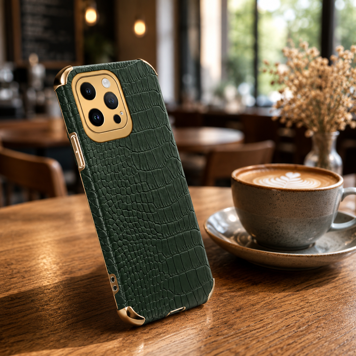 Premium iPhone Case Crocodile Leather Protective Cover Shockproof Camera Lens Protection Anti Scratch Anti Fingerprint Silicone TPU Full Coverage