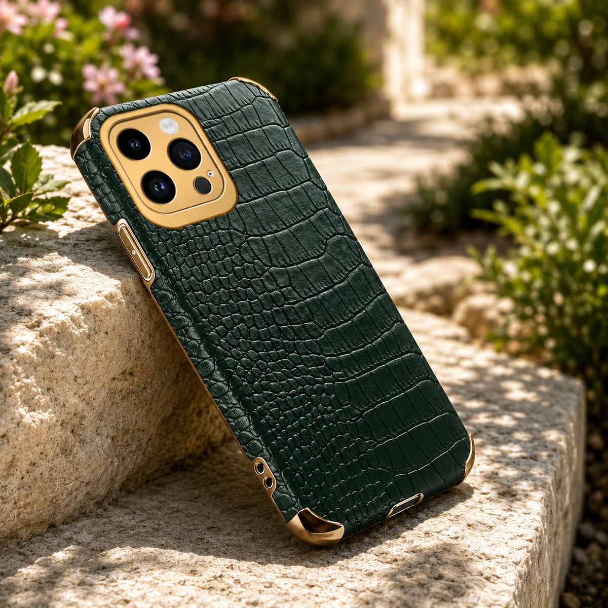 Premium iPhone Case Crocodile Leather Protective Cover Shockproof Camera Lens Protection Anti Scratch Anti Fingerprint Silicone TPU Full Coverage