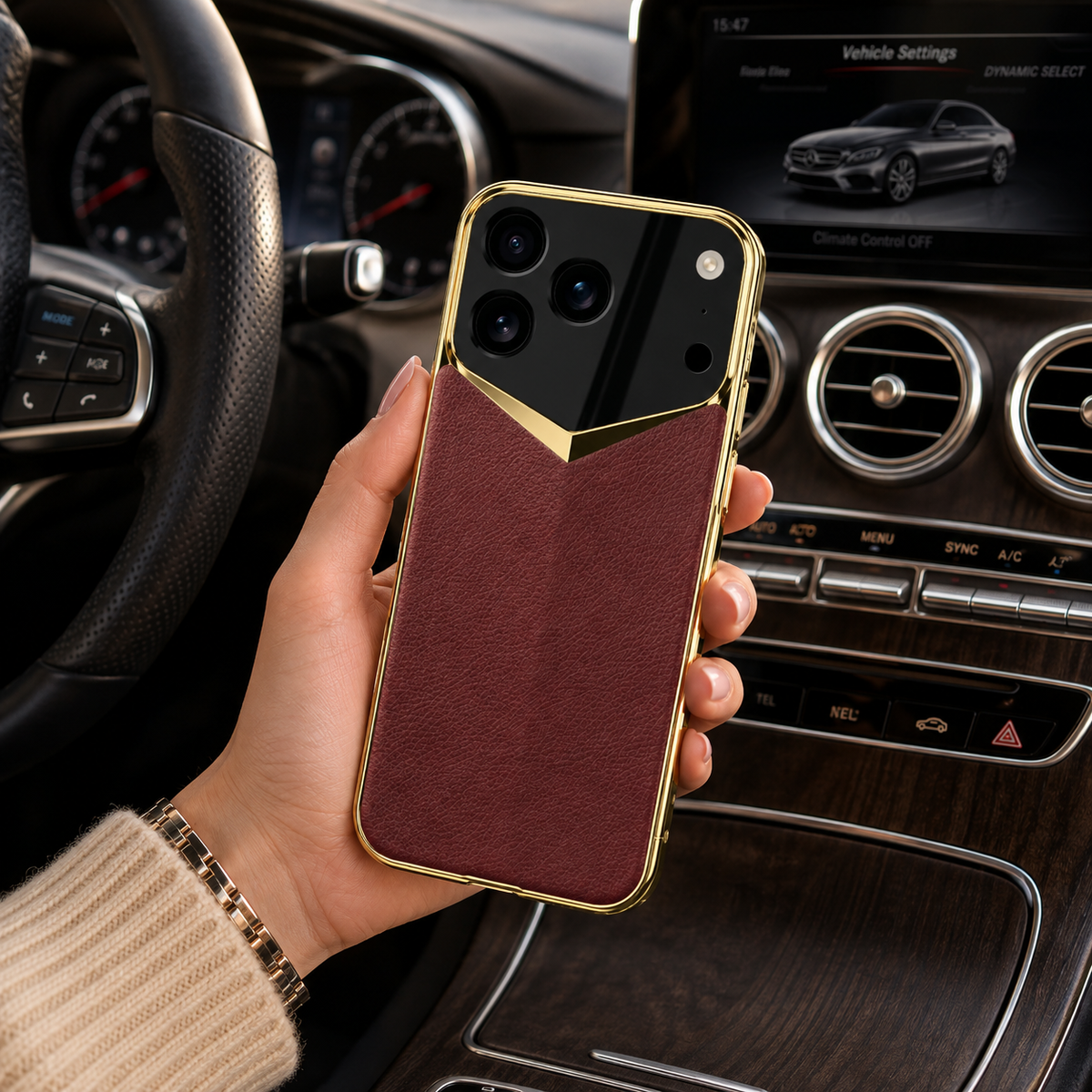 Premium iPhone Case Electroplated Leather Protective Cover Shockproof Hard Shell Camera Lens Protection Anti Fingerprint Anti Scratch Slim Full Coverage
