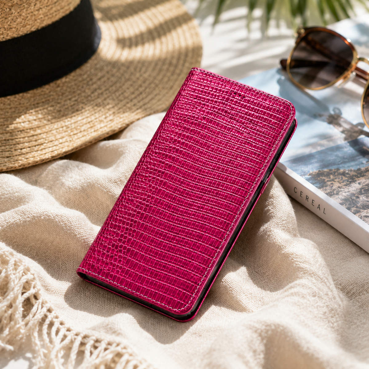 Premium iPhone Case Genuine Cowhide Leather Flip Wallet Protective Cover Crocodile Grain Card Holder Magnetic Stand Shockproof Full Body Design