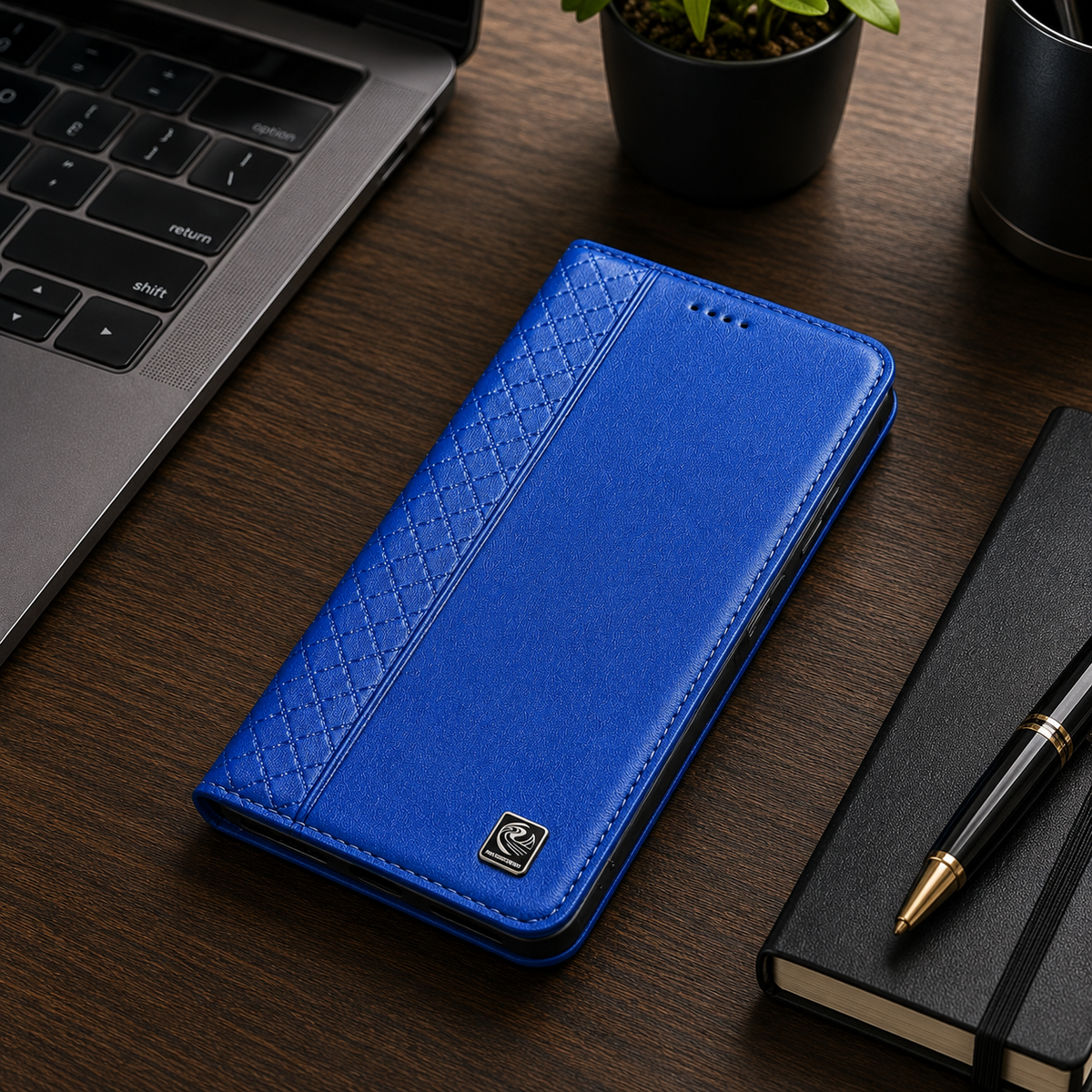 Premium iPhone Case Genuine Nappa Leather Wallet Flip Cover Card Holder Magnetic Closure Stand Function Shockproof Protective Business Design