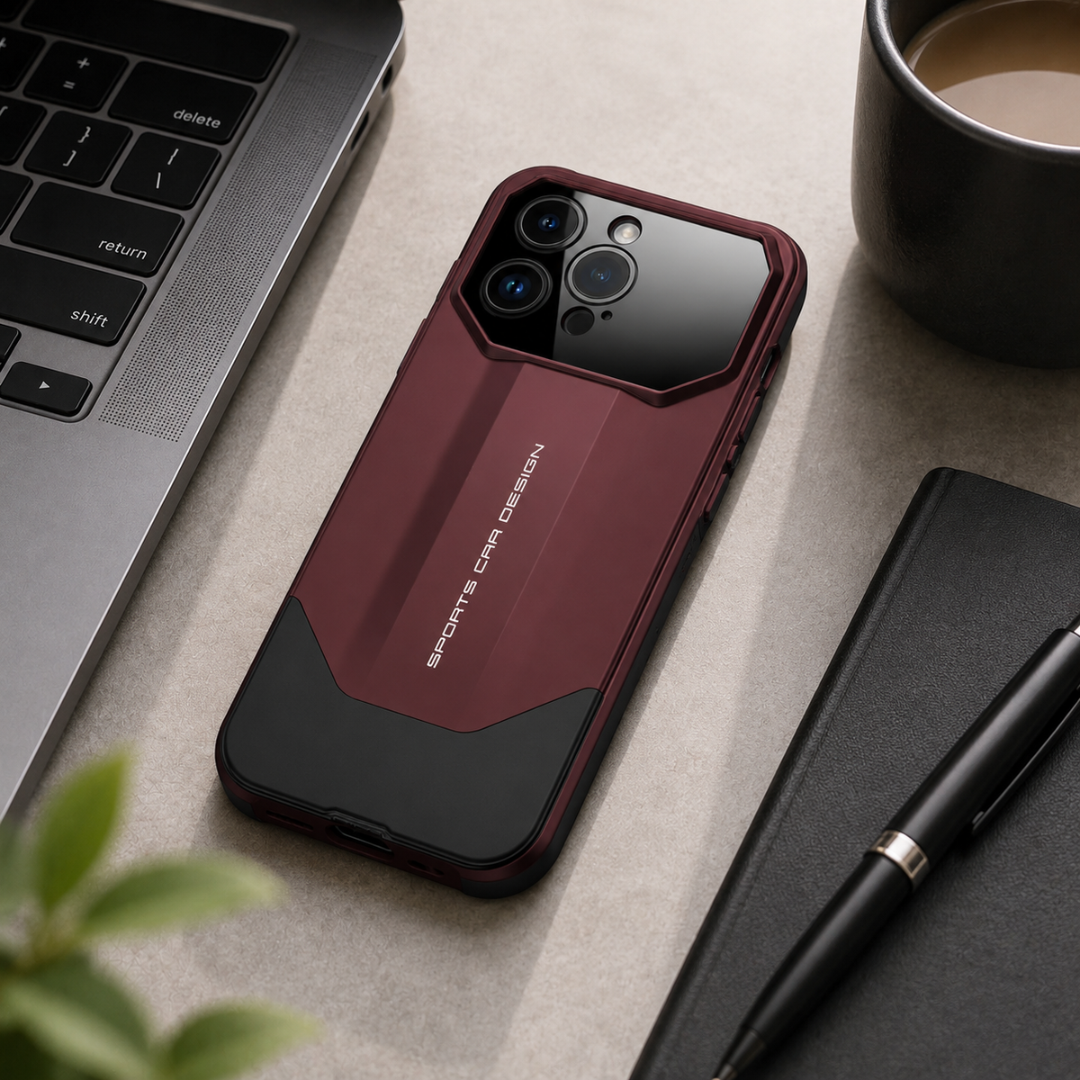 Premium iPhone Case Luxury Supercar Design Hard PC Shockproof Protective Cover Camera Lens Protection Anti Scratch Dustproof Slim Full Coverage