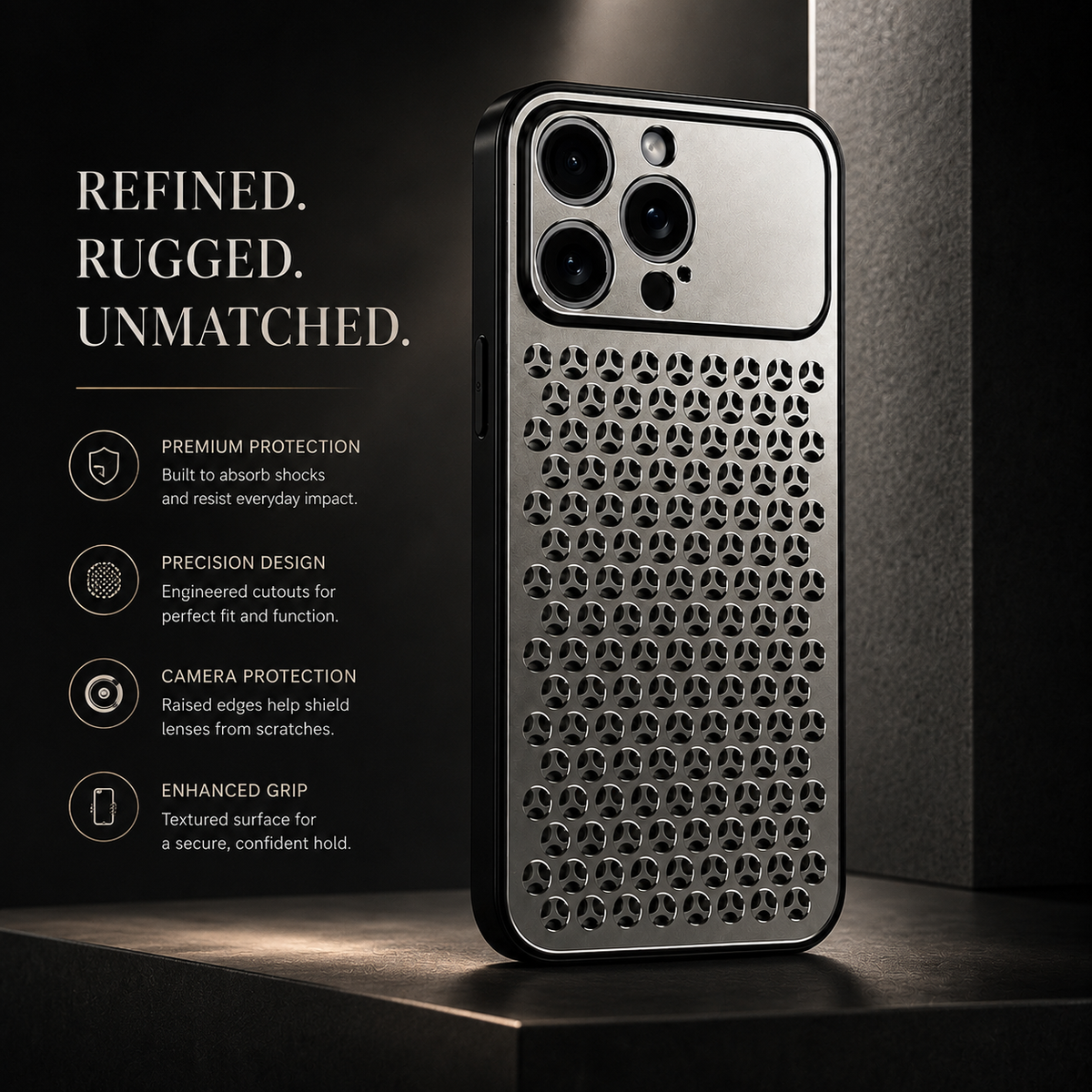 Premium iPhone Case MagSafe Compatible Aluminum Metal Breathable Protective Cover Ultra Thin Matte Anti Scratch Lightweight Heat Dissipation Protective Design