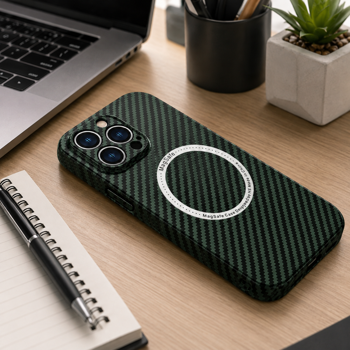 Premium iPhone Case MagSafe Compatible Carbon Fiber Magnetic Protective Cover Shockproof Slim Lightweight Camera Protection Anti Scratch Design