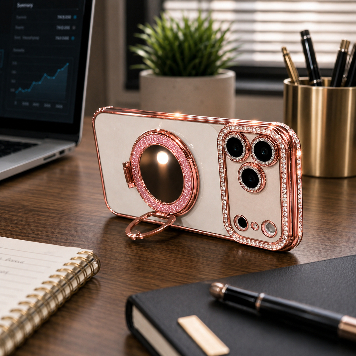 Premium iPhone Case MagSafe Compatible Diamond Mirror Glitter Protective Cover Transparent Shockproof Camera Protection Anti Scratch Slim Design