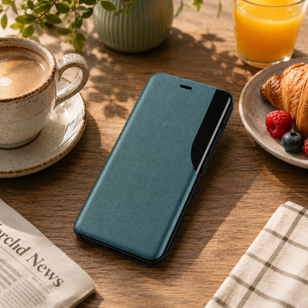 Premium iPhone Case MagSafe Compatible Flip Wallet Protective Cover PU Leather Card Holder Magnetic Closure Kickstand Shockproof Full Body Protection Design