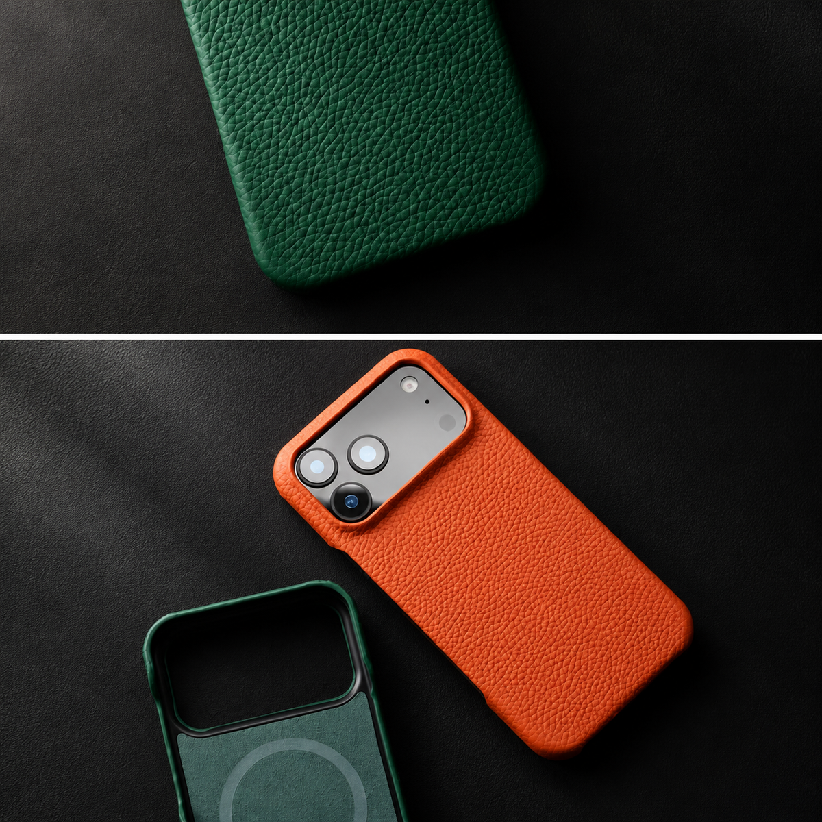 Premium iPhone Case MagSafe Compatible Genuine Leather Magnetic Protective Cover Luxury Cowhide Leather Slim Shockproof Full Coverage