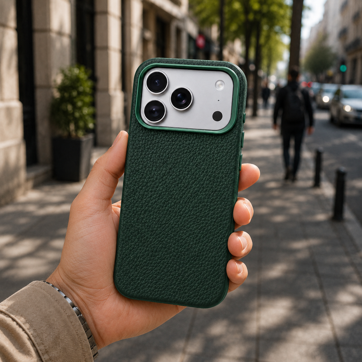Premium iPhone Case MagSafe Compatible Luxury Lychee Leather Protective Cover Magnetic Shockproof Alloy Lens Protection Anti Scratch Full Coverage