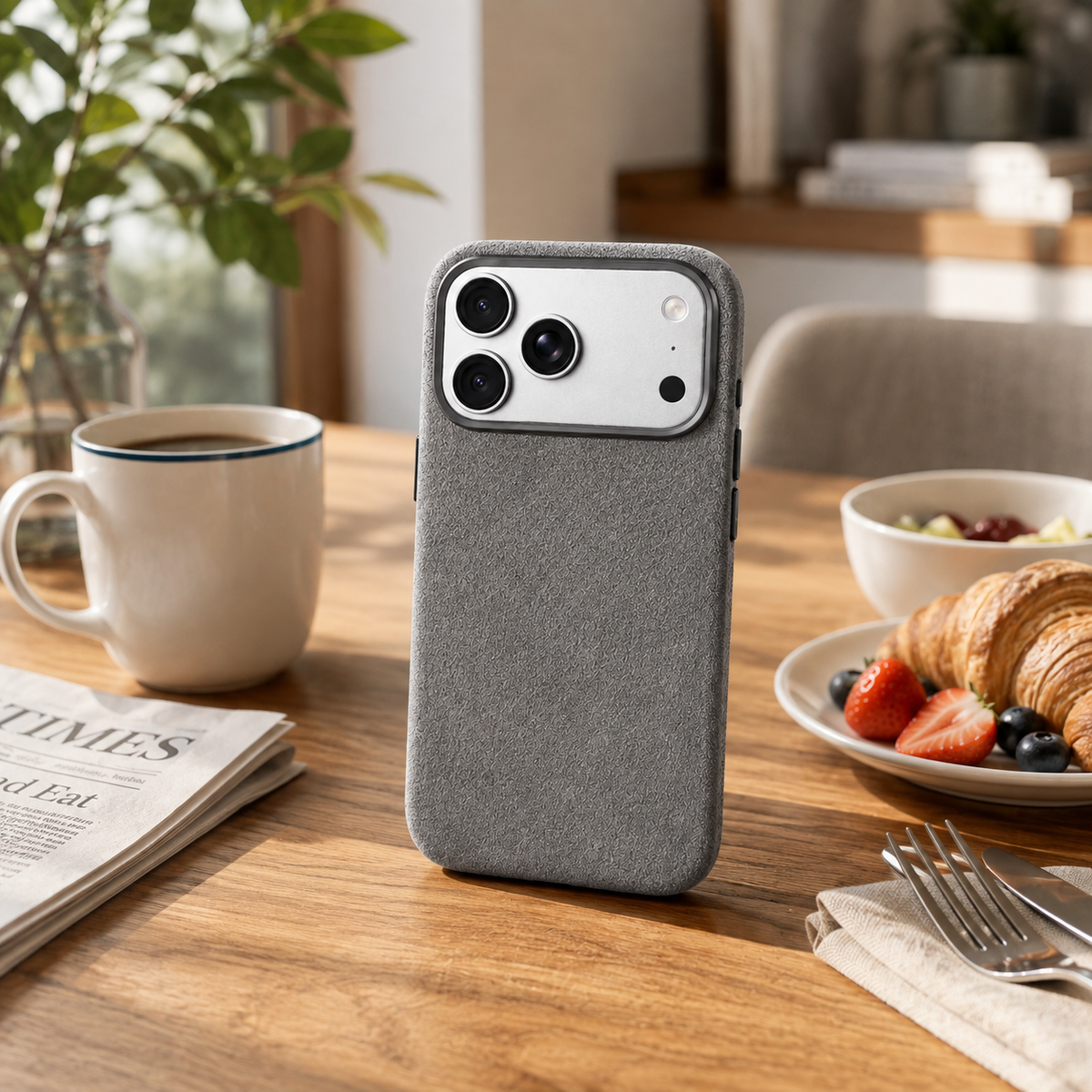 Premium iPhone Case MagSafe Compatible Magnetic Leather Protective Cover Camera Lens Protection Anti Fingerprint Washable Full Coverage Slim Design