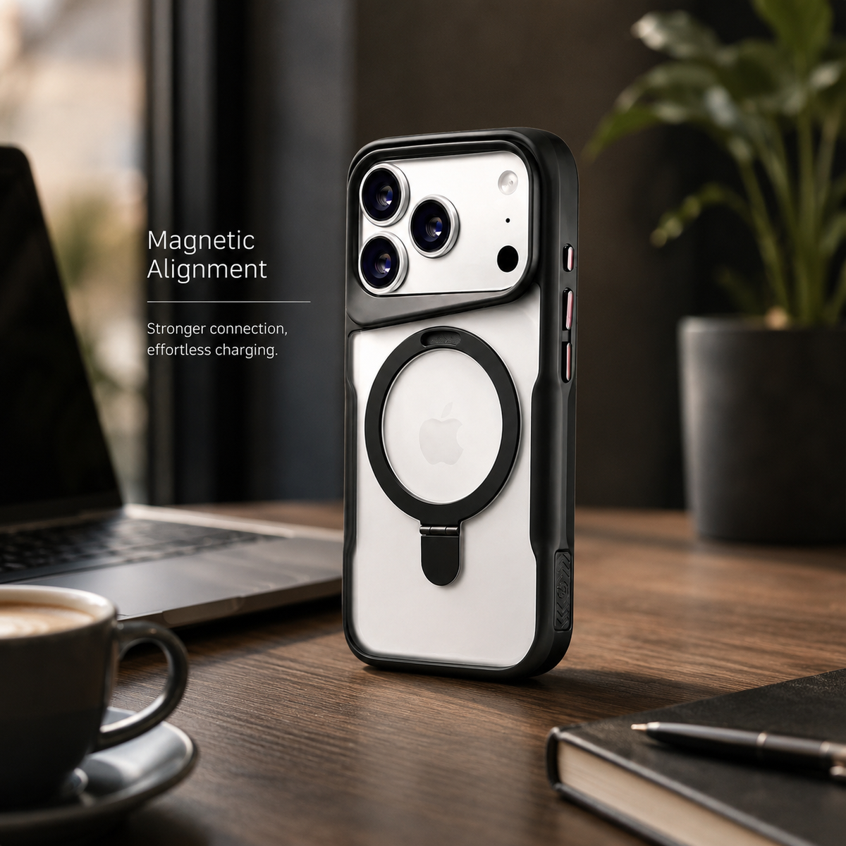 Premium iPhone Case MagSafe Compatible Magnetic Metal Ring Stand Shockproof Bumper Cover Translucent Matte Protective Case Anti Scratch Slim Full Coverage