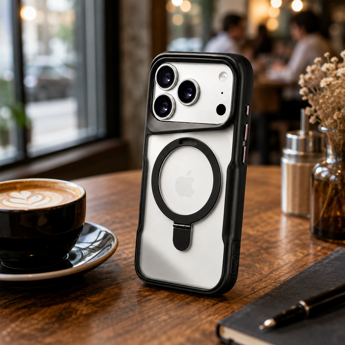Premium iPhone Case MagSafe Compatible Magnetic Metal Ring Stand Shockproof Bumper Cover Translucent Matte Protective Case Anti Scratch Slim Full Coverage