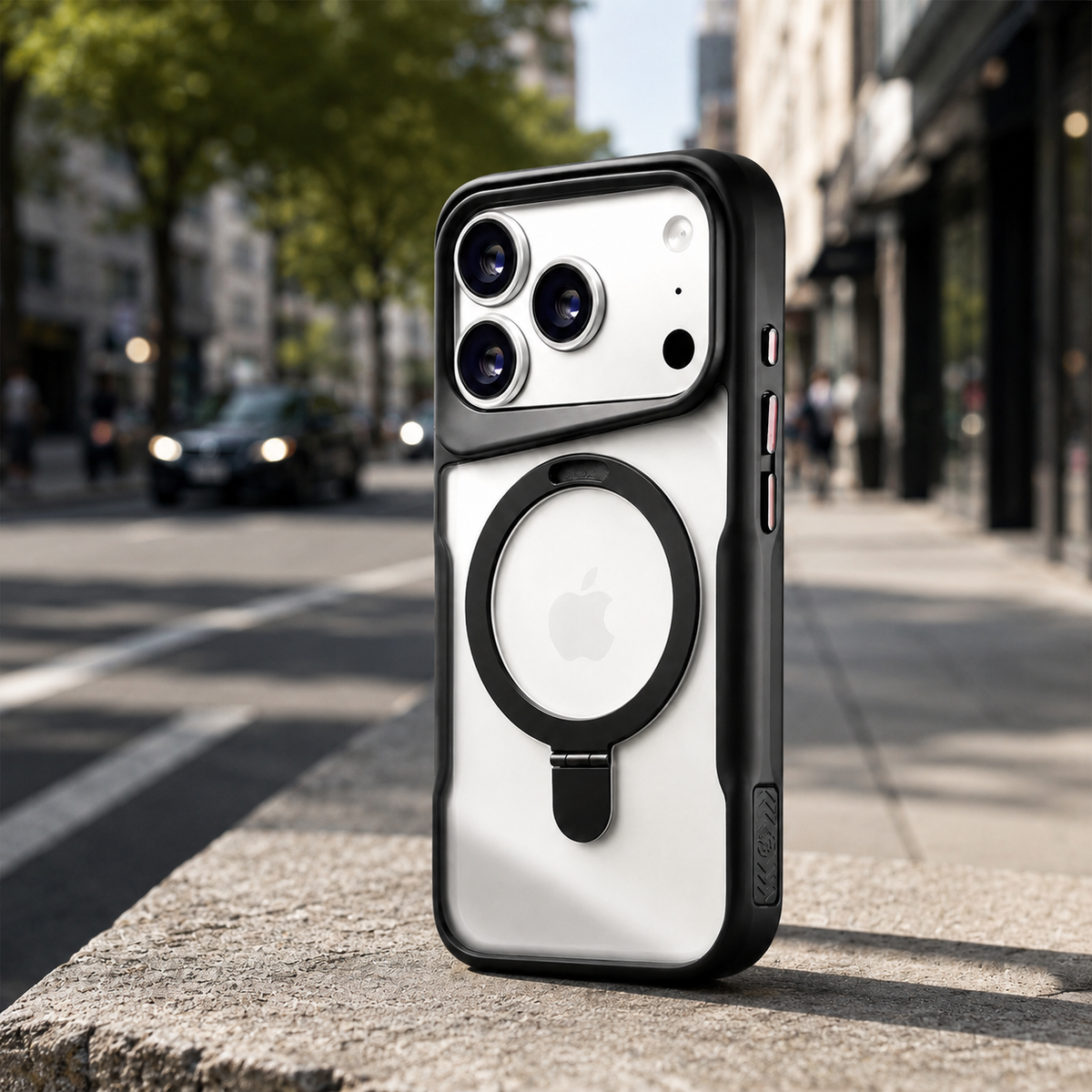 Premium iPhone Case MagSafe Compatible Magnetic Metal Ring Stand Shockproof Bumper Cover Translucent Matte Protective Case Anti Scratch Slim Full Coverage