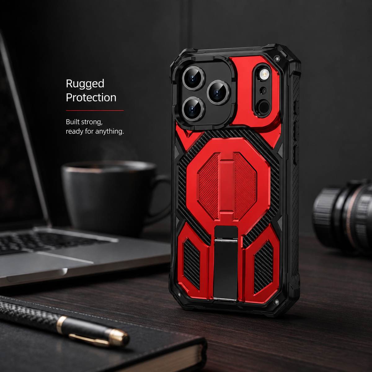Premium iPhone Case MagSafe Compatible Military Grade Shockproof Protective Cover Magnetic Ring Holder Heavy Duty Dual Layer Full Coverage Anti Scratch
