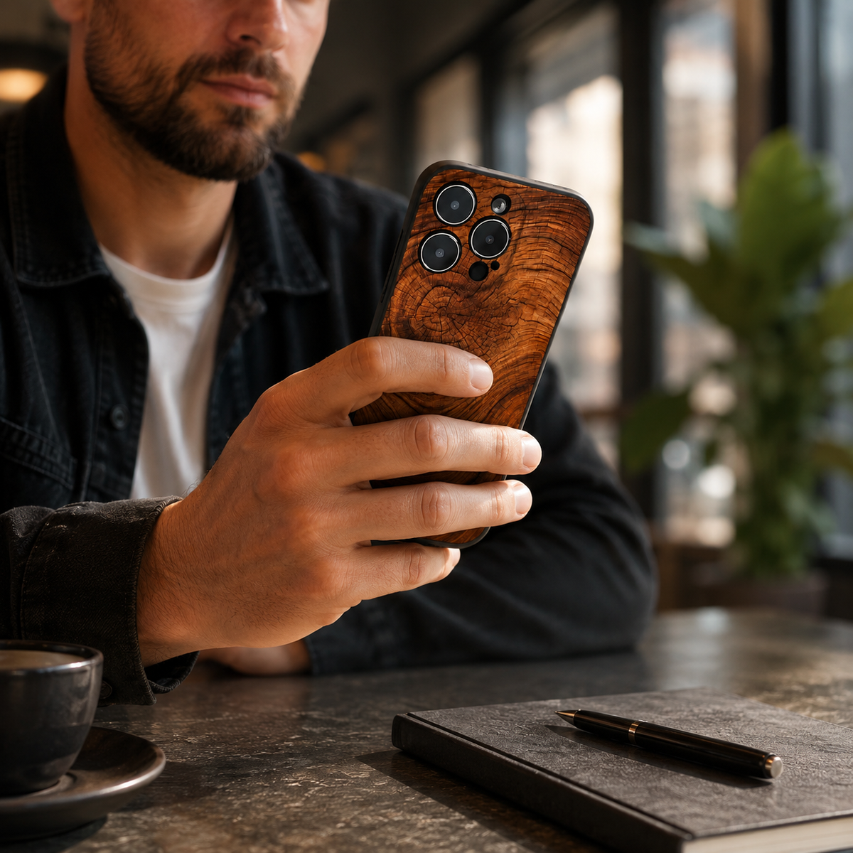 Premium iPhone Case MagSafe Compatible Natural Wood Cover Shockproof TPU Bumper Ultra Thin Protective Back Camera Lens Protection Full Coverage