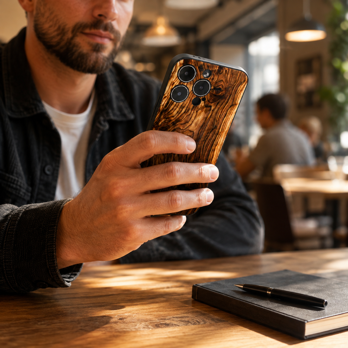 Premium iPhone Case MagSafe Compatible Natural Wood Cover Shockproof TPU Bumper Ultra Thin Protective Back Camera Lens Protection Full Coverage