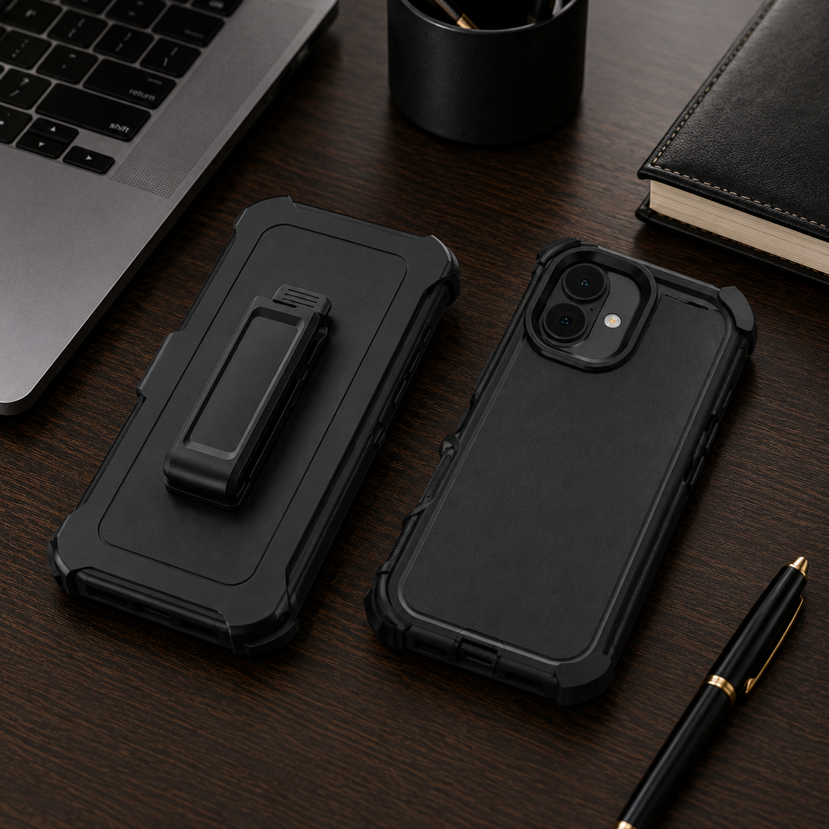 Premium iPhone Case MagSafe Compatible Rugged Holster Protective Cover 3 Layer Shockproof Armor Belt Clip Wireless Charging Anti Scratch Full Coverage