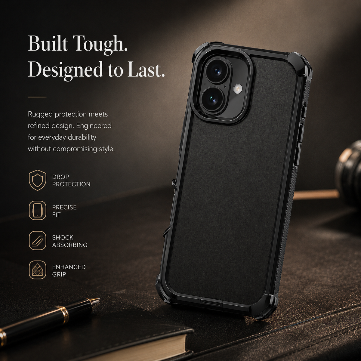 Premium iPhone Case MagSafe Compatible Rugged Holster Protective Cover 3 Layer Shockproof Armor Belt Clip Wireless Charging Anti Scratch Full Coverage