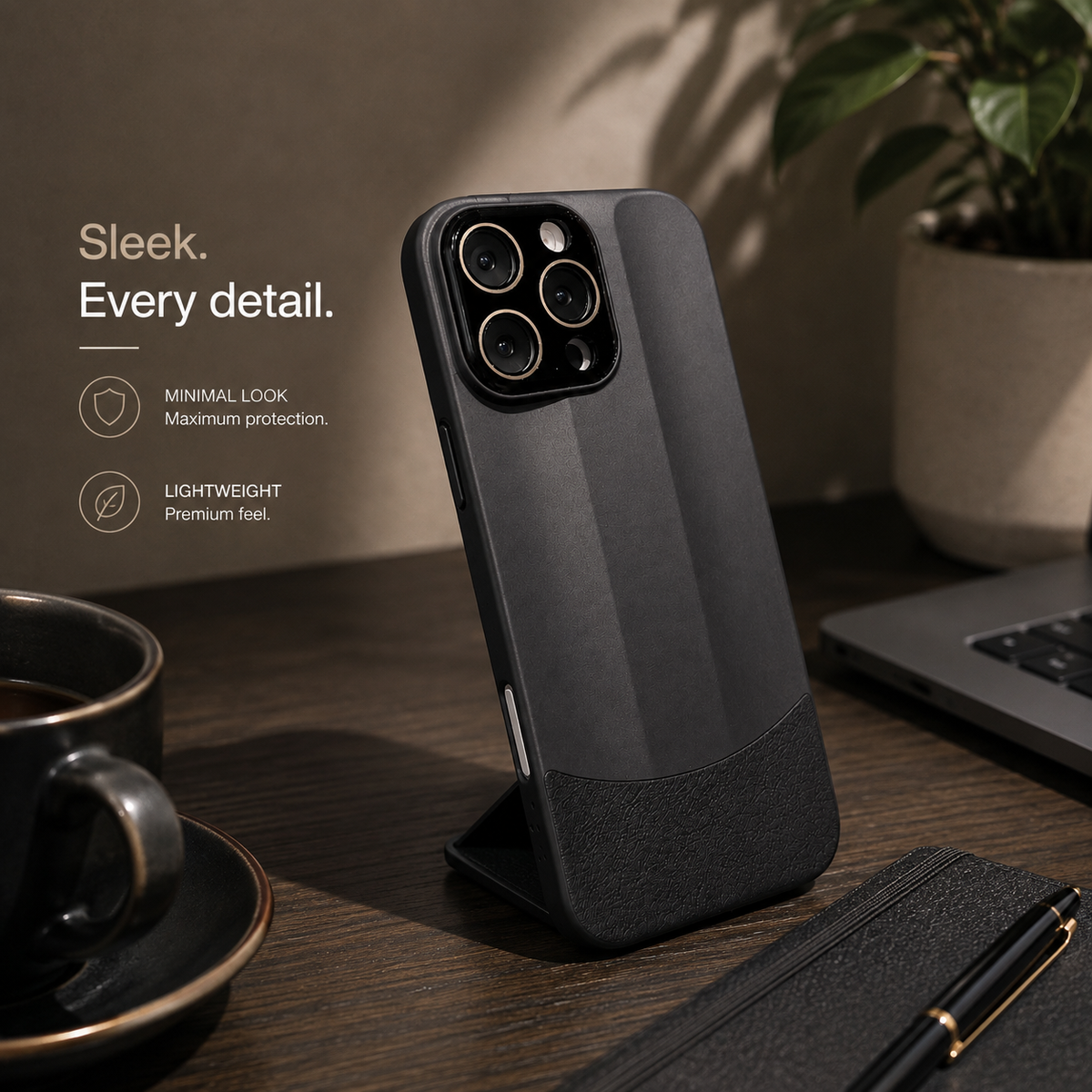 Premium iPhone Case Matte Leather Protective Cover Camera Lens Protection Anti Scratch Anti Fingerprint Slim Hard Back Non Slip Full Coverage