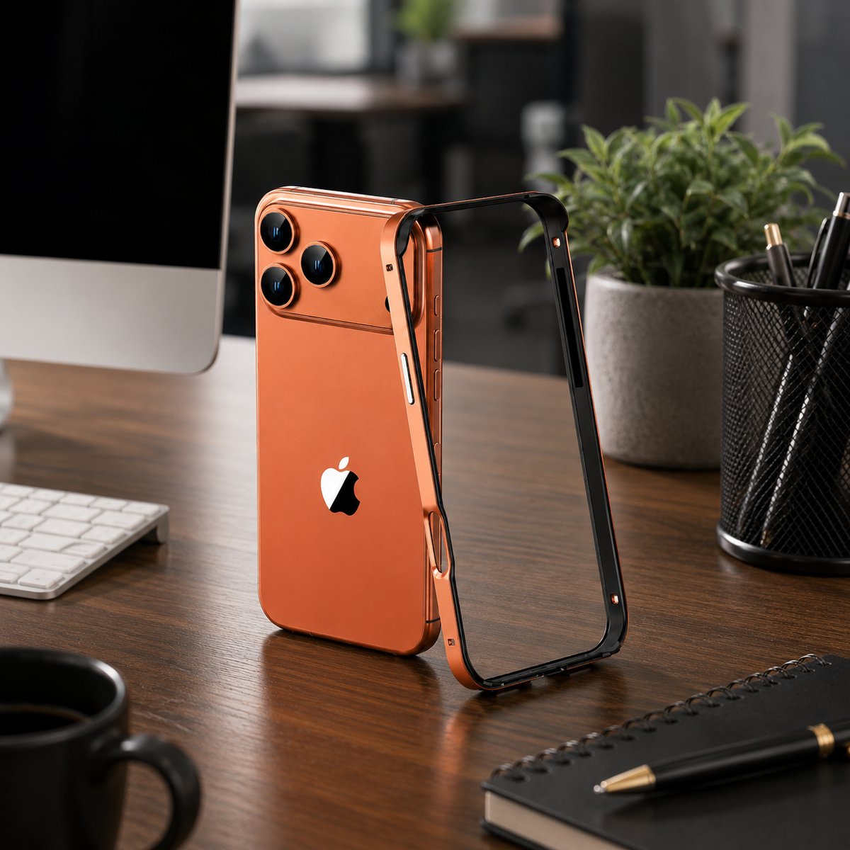 Premium iPhone Case Protective Cover Camera Lens Protection Shockproof Aluminum Metal Frame Bumper Silicone Anti Scratch Lightweight Edge Protection