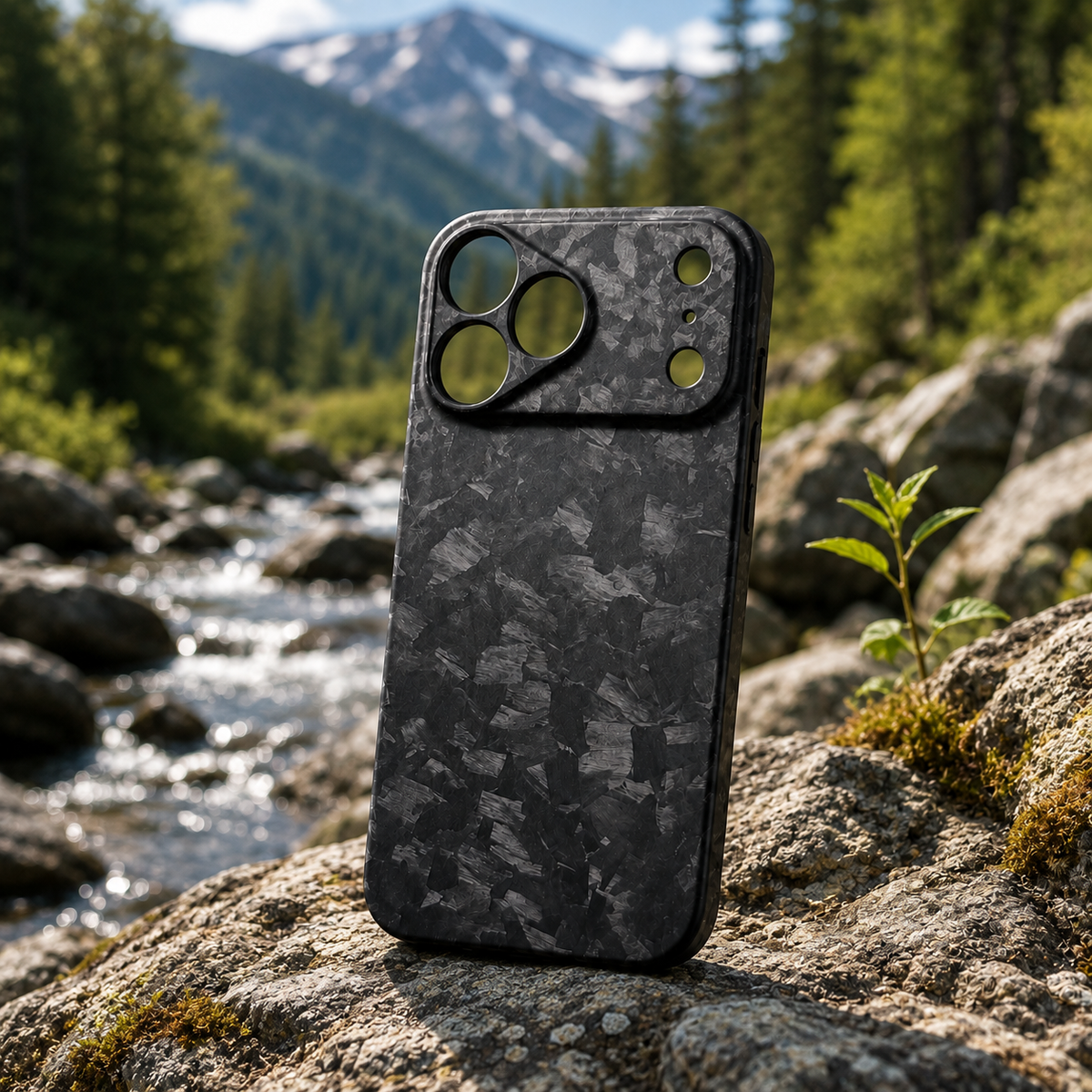 Premium iPhone Case Real Forged Carbon Fiber Cover Matte Glossy Finish Camera Lens Protection Anti Fingerprint Non Slip Slim Protective Design