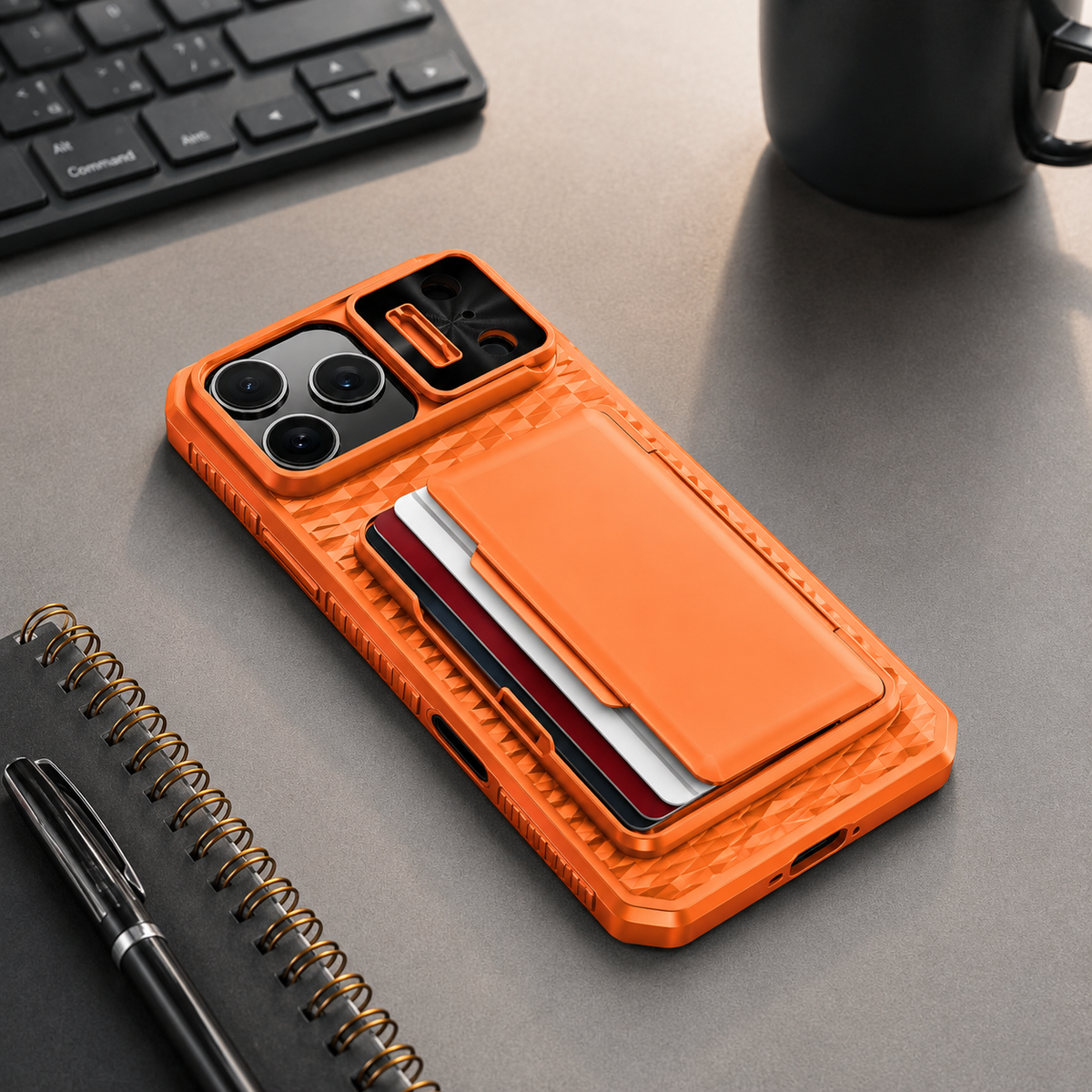 Premium iPhone Case Wallet Card Holder Sliding Camera Cover Shockproof Dual Layer Heavy Duty Protective Cover Stand Full Coverage Anti Scratch Design