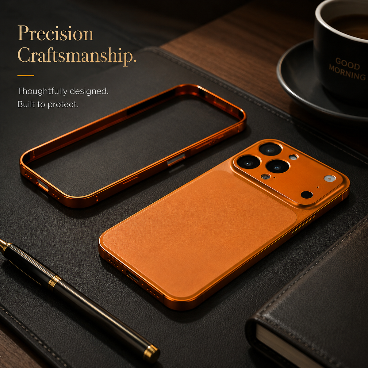 Premium iPhone Case Metal Alloy Frame Slim Protective Cover Matte Backplane Shockproof Anti Scratch Anti Fingerprint Lightweight Full Coverage