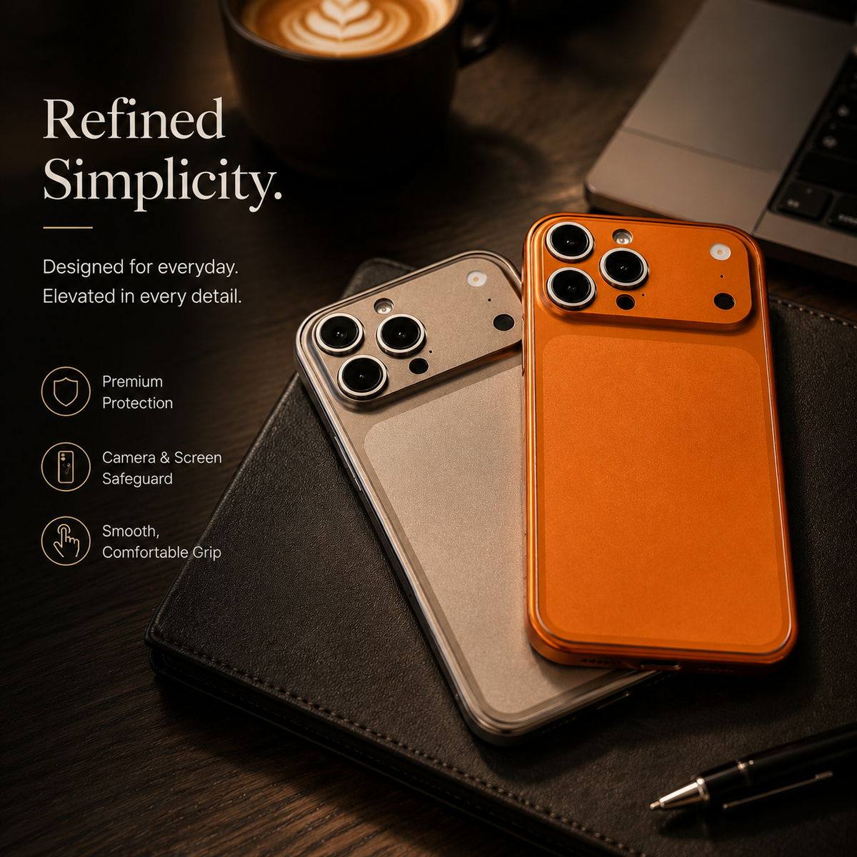 Premium iPhone Case Metal Alloy Frame Slim Protective Cover Matte Backplane Shockproof Anti Scratch Anti Fingerprint Lightweight Full Coverage