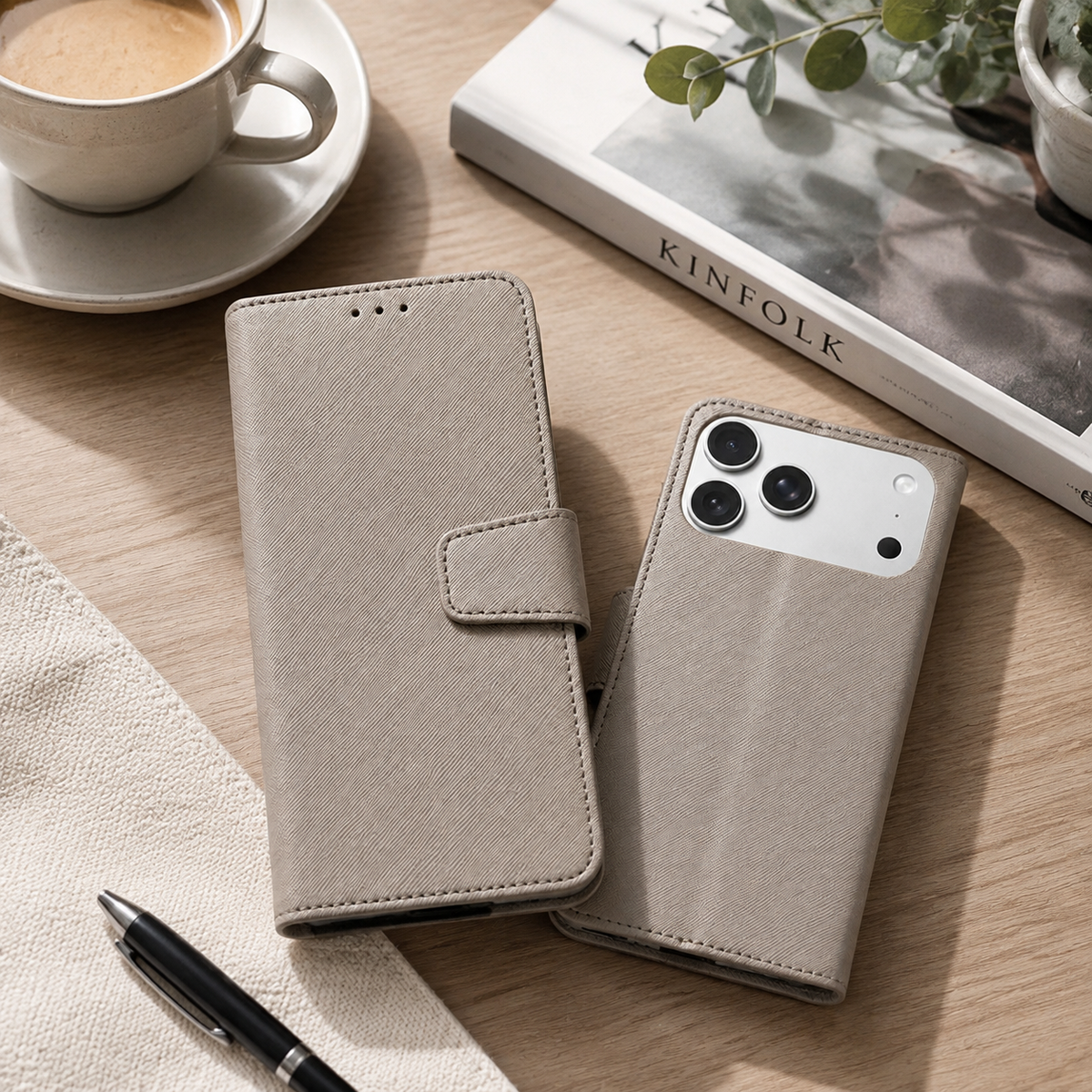 Premium iPhone Case MagSafe Compatible PU Leather Wallet Cover Magnetic Shockproof Protective Case Card Holder Anti Scratch Full Coverage Slim Design