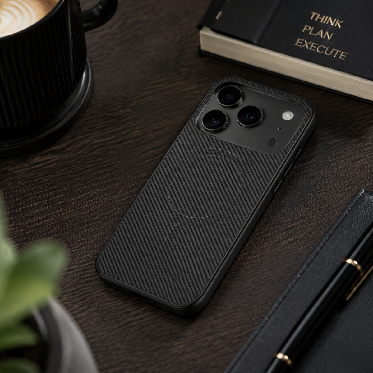 Premium iPhone Case MagSafe Compatible Luxury Carbon Fiber Leather Protective Cover Ultra Thin Magnetic Wireless Charging Shockproof Slim Full Coverage