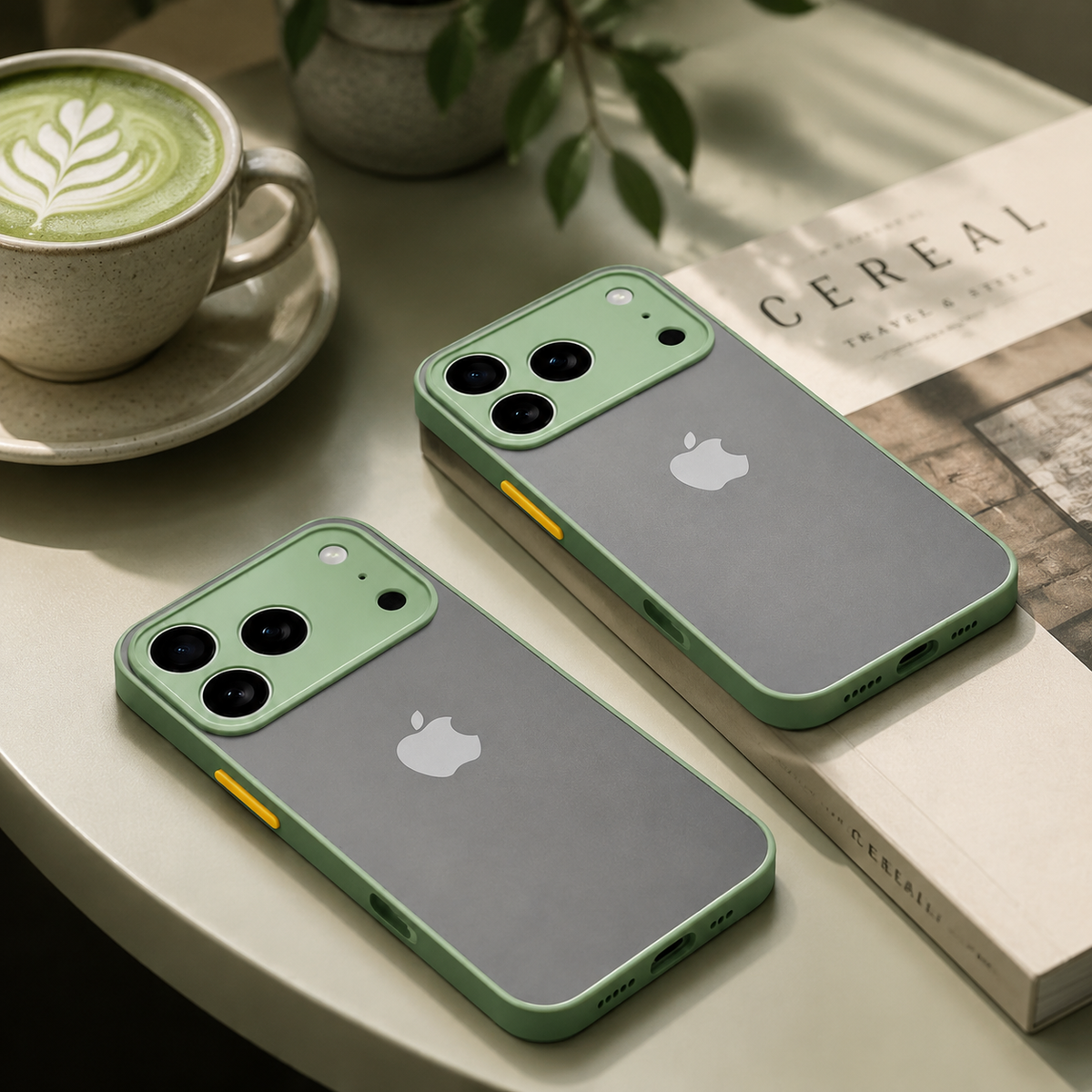 Premium iPhone Case Translucent Armor Shockproof Bumper Cover Matte Protective PC TPU Anti Fingerprint Anti Scratch Slim Full Coverage