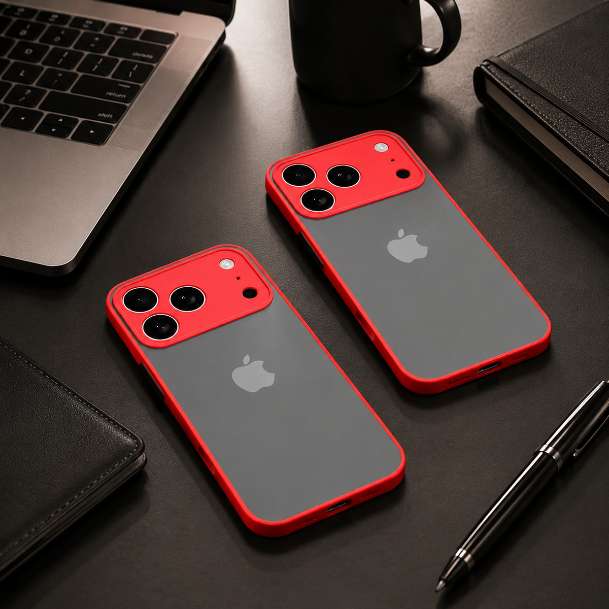 Premium iPhone Case Translucent Armor Shockproof Bumper Cover Matte Protective PC TPU Anti Fingerprint Anti Scratch Slim Full Coverage