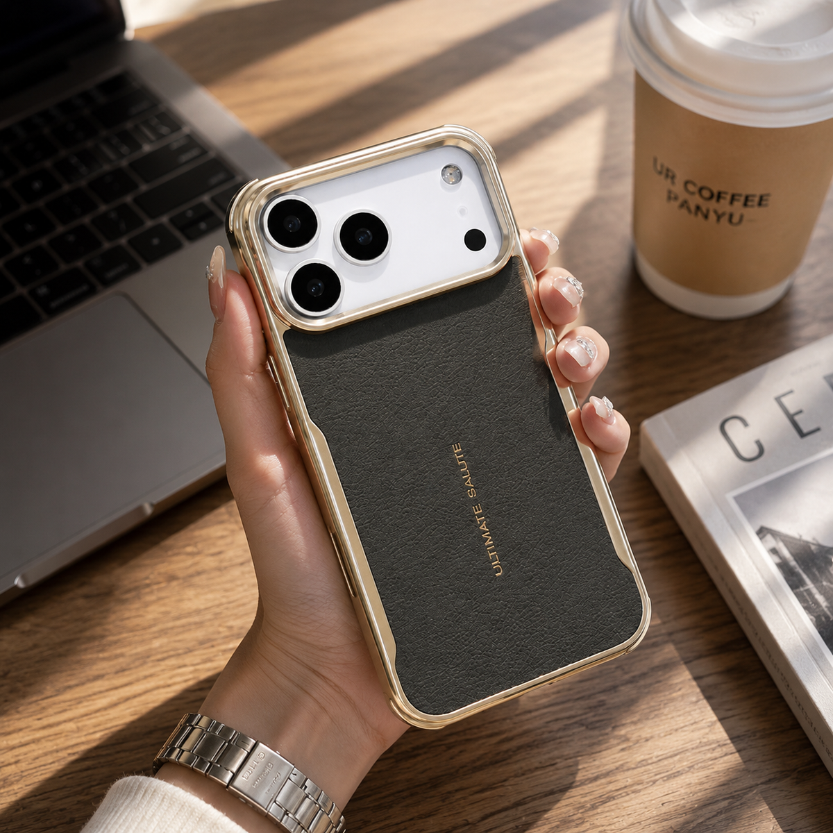 Premium iPhone Case MagSafe Compatible Luxury PU Leather Protective Cover Magnetic PC Frame Shockproof Anti Scratch Full Coverage Slim Design