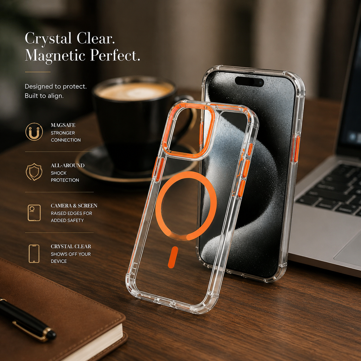 Premium iPhone Case MagSafe Compatible Ultra Slim Luxury Shockproof Protective Cover Magnetic Wireless Charging Soft TPU PC Full Coverage Anti Scratch