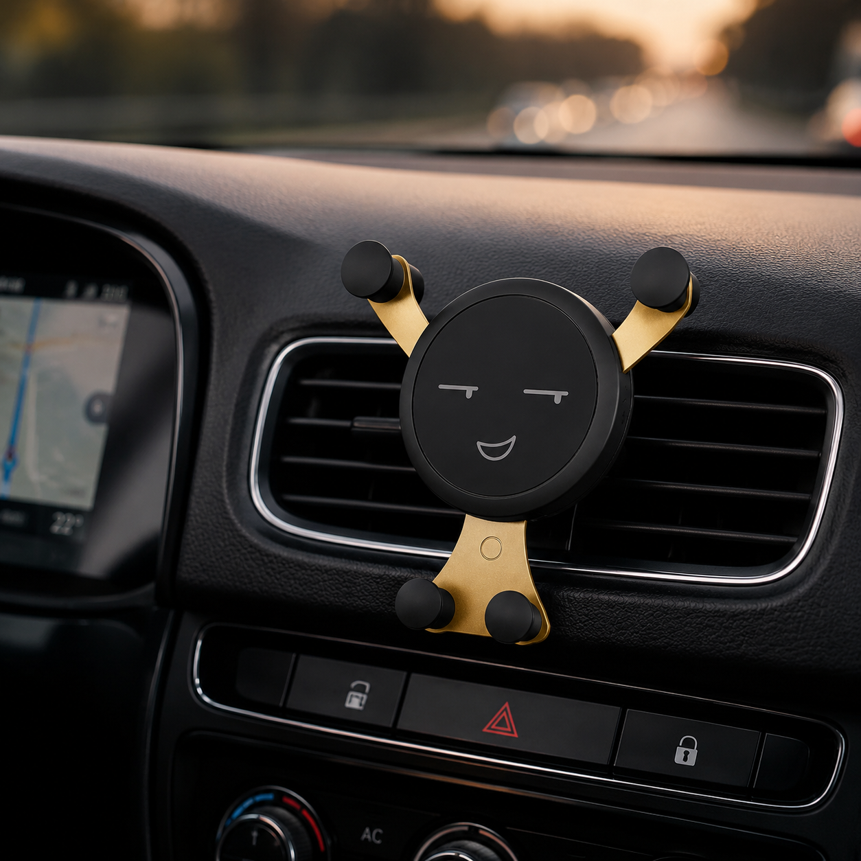 Premium Gravity Car Phone Holder Auto Lock Air Vent Phone Mount Hands-Free Smartphone Holder Anti-Slip Car Mount GPS Compatible with iPhone